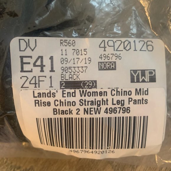 NWT LANDS' END WOMEN'S MID RISE CHINO PANTS STRAIGHT LEG BLACK 2 & 2P (PETITE) - Picture 7 of 15